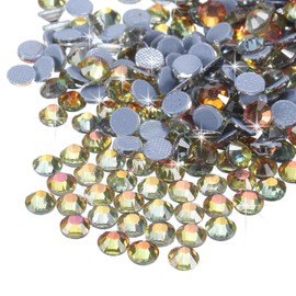 MECCANIXITY 288 Pcs Hotfix Rhinestones Flatback Crystal Glass Gems for Crafts Clothes DIY Decoration(SS34 7.3mm,Bright Yellow)