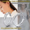 PROSTEEL Women's Hoop Earrings 5 mm Thick Round Hoop Earrings