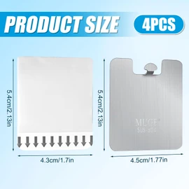 4pcs Metal Picture Frame Hangers, Stainless Steel Traceless Picture Hangers Without Nails No Hole Non-Destructive Adhesive Wall Hooks for Hanging Photo Frame Artwork