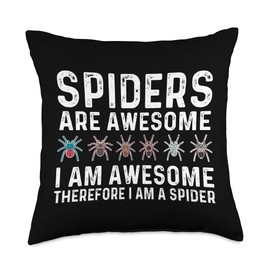Spiders Gift For Men Women Kids Cute Spider Tarantula Lovers Throw Pillow
