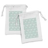 Ambesonne Teal and White Fabric Pouch Set of 2, Cartoon