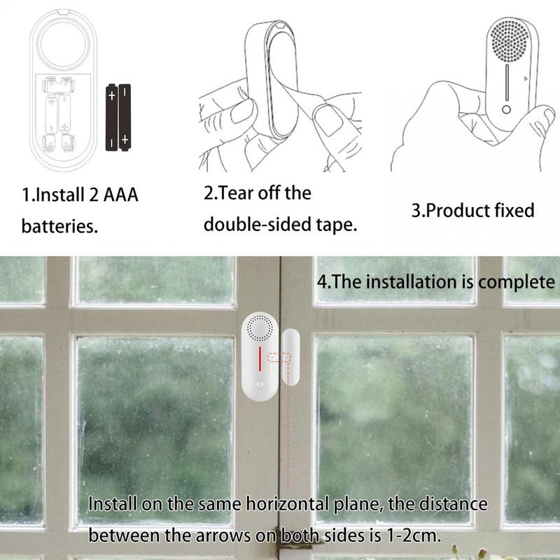 Door Alarm Sensor WiFi Connection APP Control AAA Battery Powered