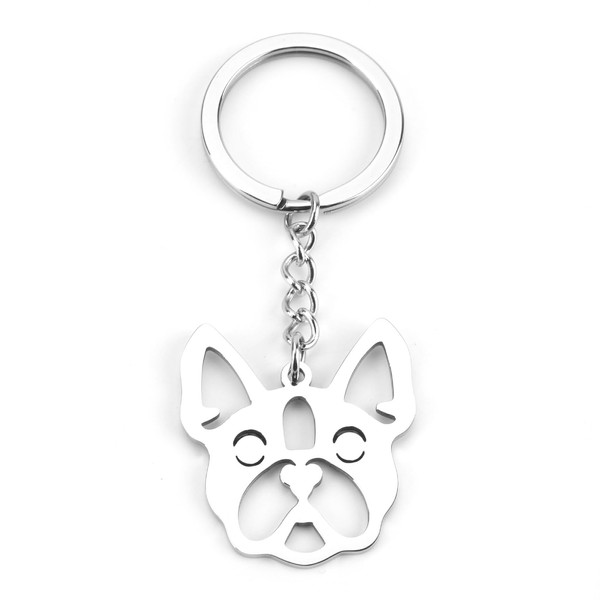 MUCOOS Funny Keyring, Cute Keyring, Dog Keychain, Pet Keychain, Silver