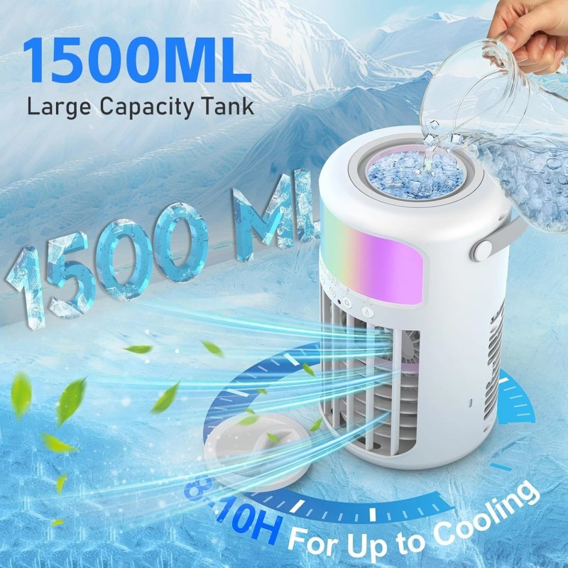 Whisper-Quiet Portable AC with 1500ml Tank – Perfect for Home,