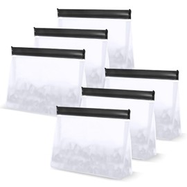 6 Pack Reusable Ice Storage Bags,10 x 7.3 x 2.2in Leak Proof Ice Bags With Secure Zip Close Design,Bpa-Free Ice Bags,Free Lunch Bag,Durable Ice Bags,Freezer Bags,Storage Bags for Ice and Food Storage