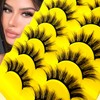 7 Pairs of 3D False Eyelashes, Cat Eye, Fluffy Volume,
