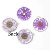 4PCS Silver Tone Real Dry Daisy Flower Resin Round 30mm