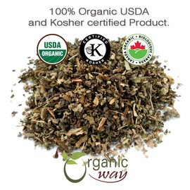 Organic Way Mullein Leaf | Herbal Tea (Verbascum Thapsus) Cut & Sifted - European Wild-Harvest | Organic & Kosher Certified | Non GMO & USDA Certified | Origin - Albania (1/2LBS / 8Oz)