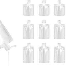 Coollooda Travel Bottle, Pouch Container, 9 Pieces, 1.0 fl oz (30 ml), 1.7 fl oz (50 ml), 3.4 fl oz (100 ml), Refill Bottle, Individual Packaging for Travel Liquid, Travel Bottle, Shampoo Bottle,