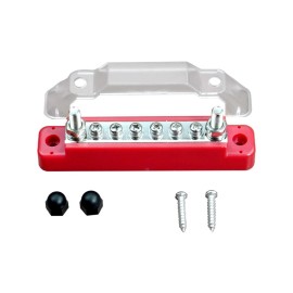 Unbranded Bus Bar Ground Power Distribution Terminal Block Power w/ 6 M4 Screws + 2 Studs