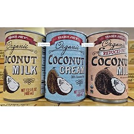 Trader Joe's Organic Coconut Milk & Cream 13.5fl oz 400ml (Three Cans)