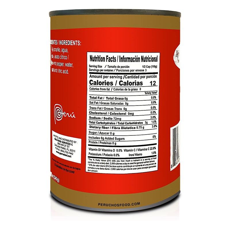 Aji Amarillo entero en Salmuera lata 20oz 2 PACK