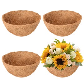Legigo 4 Pack 20 Inch Hanging Basket Coco Liners Replacement, 100% Natural Round Coconut Coco Fiber Planter Basket Liners for Hanging Basket Flowers/Vegetables