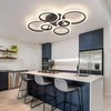 Shine LUEST 6 Rings Black Modern LED Ceiling Light Fixture,