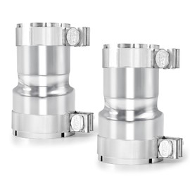 Stainless Steel 2.5 to 3 Inch Exhaust Adapter, 2.5" ID to 3" ID Exhaust Reducer Connector Pipe with Clamp (2pcs)