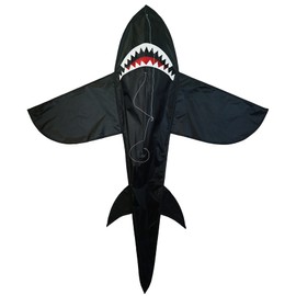 In the Breeze 3343 — 5' 3D Black Shark Kite - Single Line - Easy-Flying - Includes Kite Line and Bag