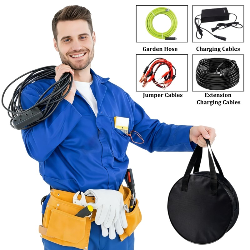 Electric Car Cable Case, Waterproof, Heavy Duty Cable Storage Bag,