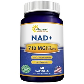 aSquared Nutrition Suplemento de resveratrol NAD - NAD+ nicotinamida ribósido 500 mg (vitamina B3) más trans-resveratrol y quercetina - alternativa NM
