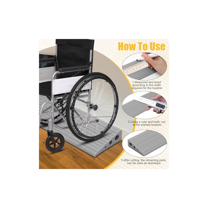 Threshold Ramp 100 x 6.5 x 1 cm, PVC Wheelchair