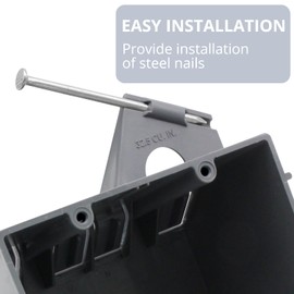 YQSIYU 2 Gang Electrical Box New Work,32 Cubic Inches,Remodel Electrical Box,Gray Electrical Outlet Box for Drywall,6 Pack.