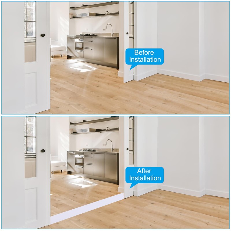 PATIKIL Vinyl Laminate Floor Flat Divider, White, 2 in x