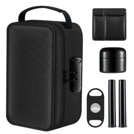 Enbagold Smell Proof Bag with Lock, Smell Proof Container Stash Box with Accessories, Activated Carbon Lining (Black)