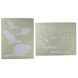 Beaver Stencils - 2 Pc Set - 8 X 10 Inches