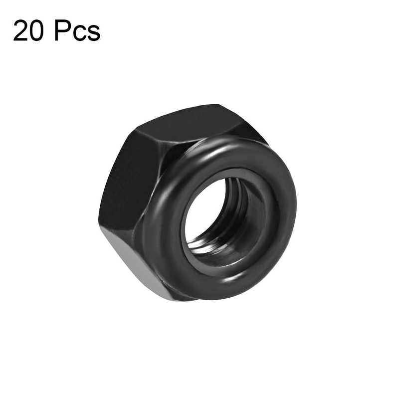 uxcell Hex Lock Nuts - M8 x 1.25mm Carbon Steel