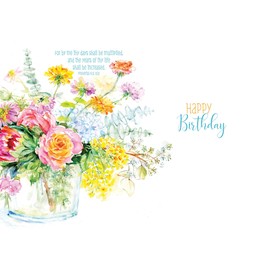 Shared Blessings Botanica Flowers 1 Count Religious Birthday Card for Her, Christian KJV Scripture Bible Verse, Envelope Included