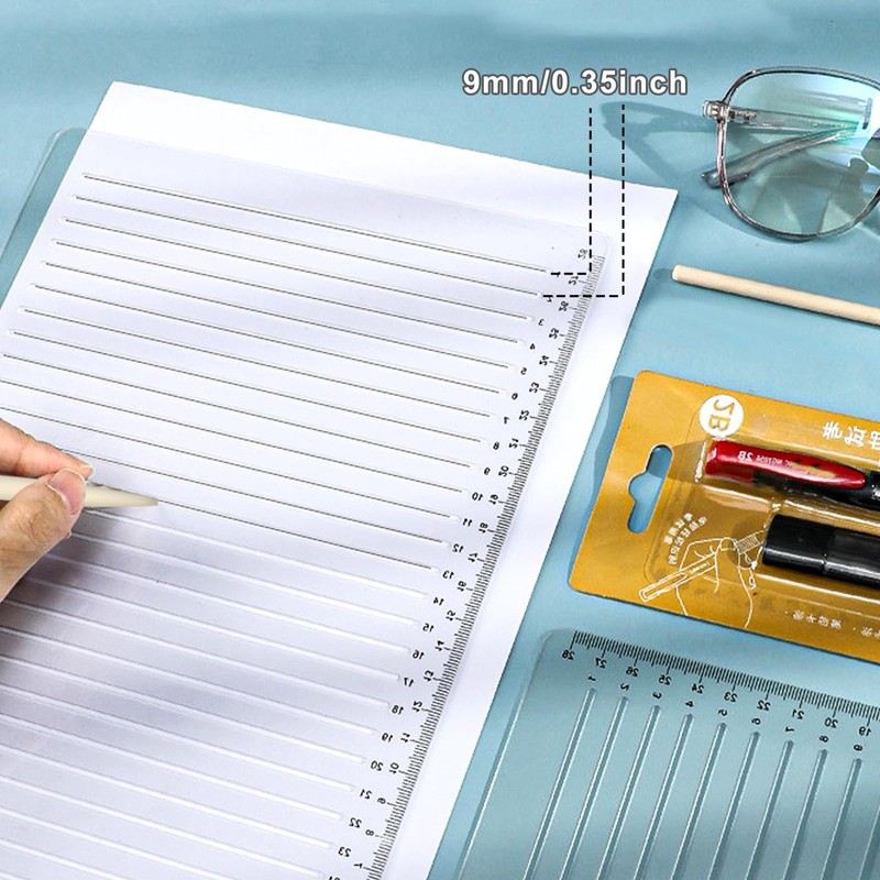 Straight Line Stencil Ruler Lettering Guide Transparent Model Calligraphy for