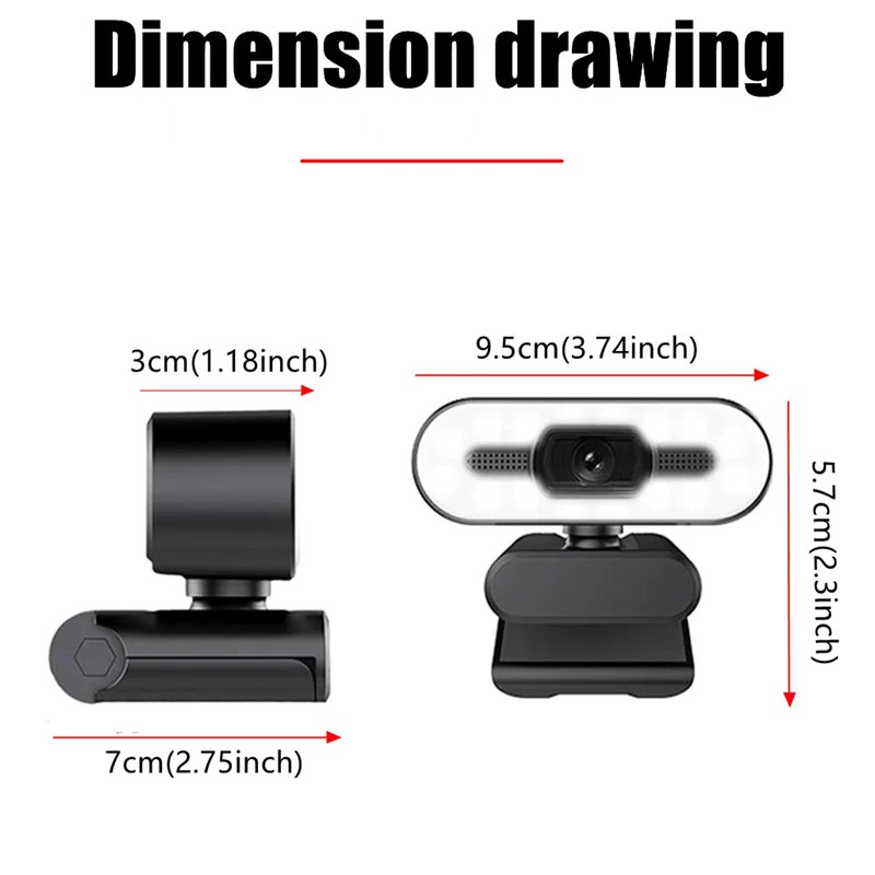 1080p HD -Webcam mit Mikrofon 120 ° Weitwinkelobjektiv 360 °