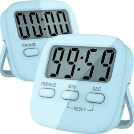 Kitchen Timer, 2 Pack Digital Kitchen Timers [ 2020 Version ] Magnetic Countdown Timer with Loud Alarm, Big Digits, Back Stand for Cooking, Classroom, Bathroom, Teachers, Kids - AAA Battery Included