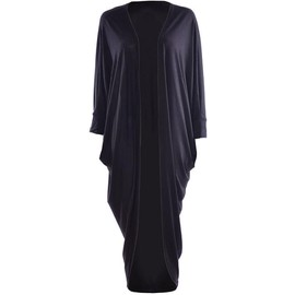 P&R DANCEWEAR LTD Ladies Batwing Cardigan Women’s Kimono Boyfriend Cocoon Maxi Open Front (Black, S-M)