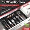 Aujen Aujen Silverware Organizer - Expandable Kitchen Drawer Organizer, Adjustable Utensil Organizer, Cutlery Drawer Organizer for Forks, Knives, Multipurpose Kitchen Organizers and Storage Solution, Black