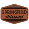 Springfield Missouri City Retro Souvenir 2x3 Hexagonal Iron-on Leatherette Patch