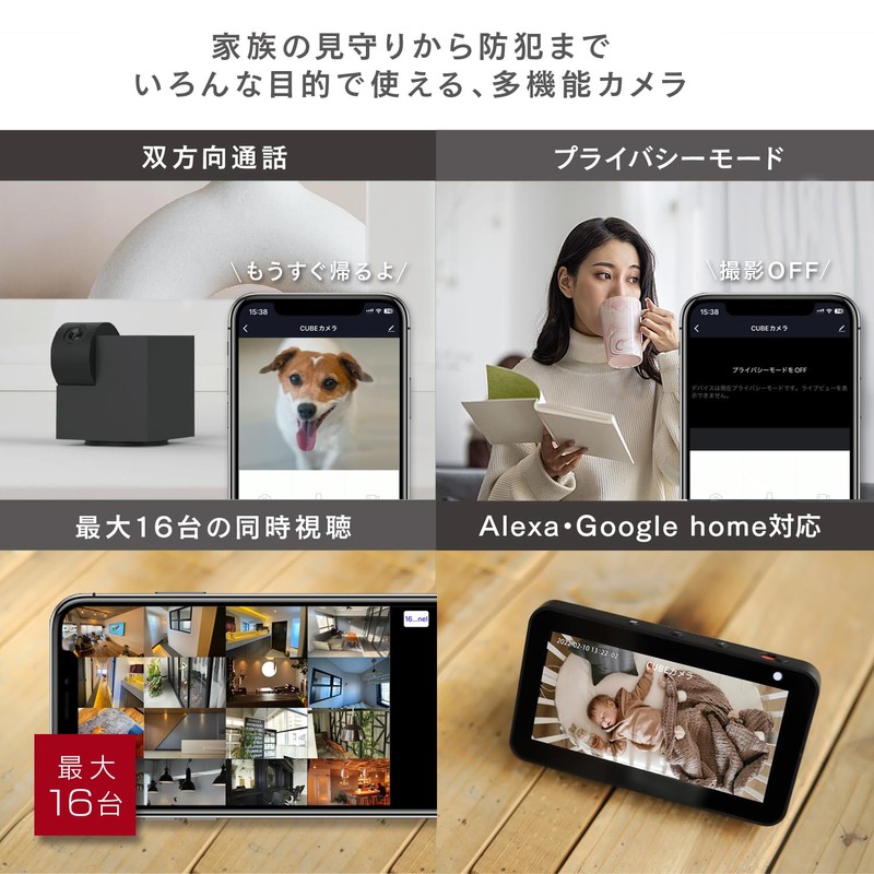 Edison Smart Duct Rail Monitoring Camera CUBE (Black) Alexa Compatible,