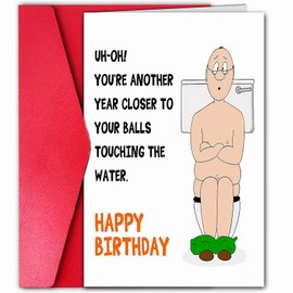 AIQIUQIU Funny Birthday Cards for Men, Joke Birthday Greeting Card Perfect For Men 30th 40th 50th 60th Birthday Gifts, Humour Banter Bday Greeting Cards- Blank Inside