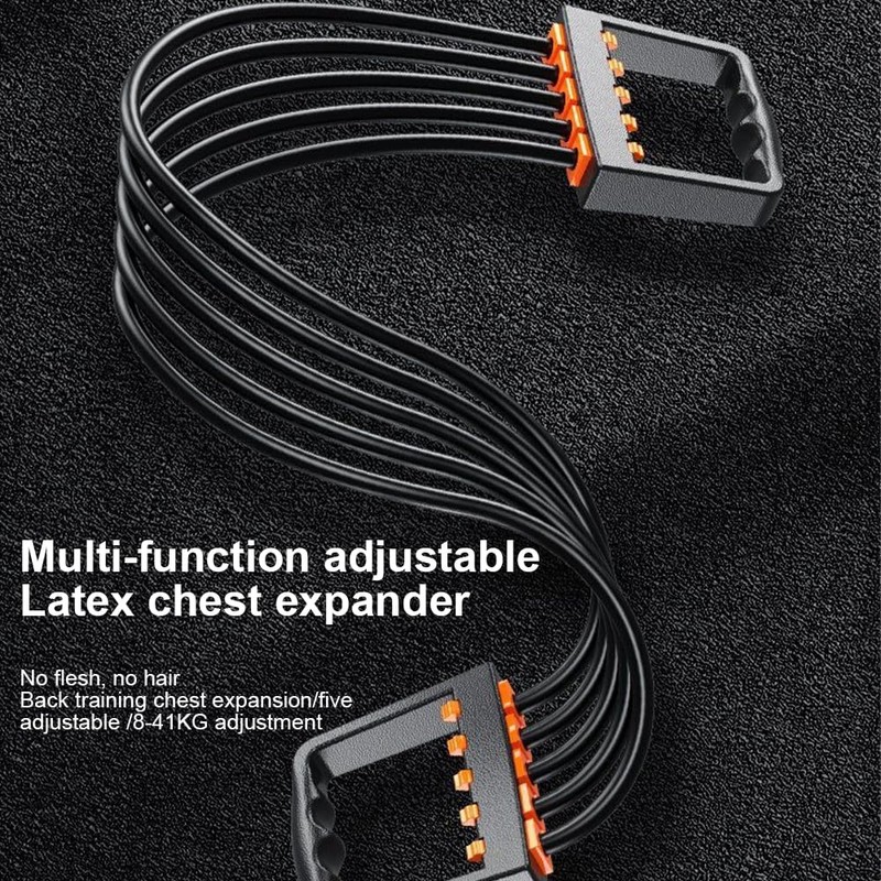 MTSDM 2Pcs Chest Expander, 5 Tubes Removable Ajustable Arm Strength