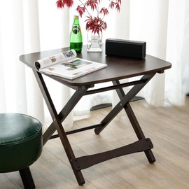 Towood Lifee Square Table, Mid Century Modern Folding Side Table, Solid Wooden End Table for Living Room Bedroom, No Assembly, 23.2 D x 23.2 W x 20.1 H Inches (Walnut)