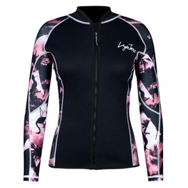 LayaTone Wetsuit Top Jacket Mens Womens Optional Neoprene/Lycra Sleeve 3mm Neoprene Wetsuit Tops, Front Zipper Closure, for Swimming Diving Surfing Snorkeling Canoeing