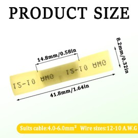 CEEYSEE 50Pcs Heat Shrink Butt Connectors Insulated Waterproof Marine Automotive Wire Crimp Termina (Yellow 12-10 AWG)