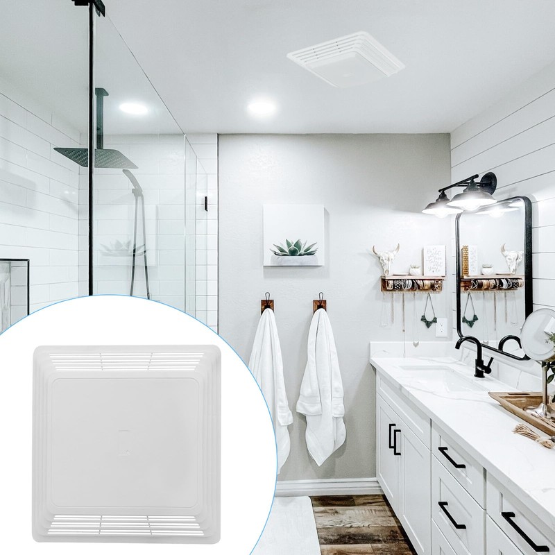Folosem S97013576 White Classic Bathroom Vent Cover Grille, Water Resistant,