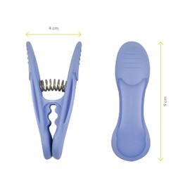 LAGUELLE Maxi Clips Pack of 18 - Clothes Pegs from France, Mauve, Blue and Green - Made with UV Protection and Recyclable Materials - Robust and Durable