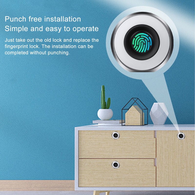 Keyless Furniture Drawer Lock USB Rechargeable Smart Fingerprint Lock for