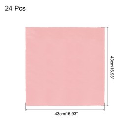 sourcing map 24pcs Rose Gold Satin Table Napkins Polyester Square Bright Table Napkin Fabric Table Napkin for Event Wedding Party Table Decoration, 17 x 17 Inch