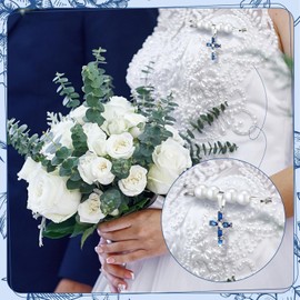Something Blue Bouquet Pin for Bridal Blue Cross Bouquet Garter Safety Pin for Bride to Be (blue)