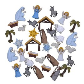 Buttons Galore - Juego de 50 botones de Navidad para coser y manualidades