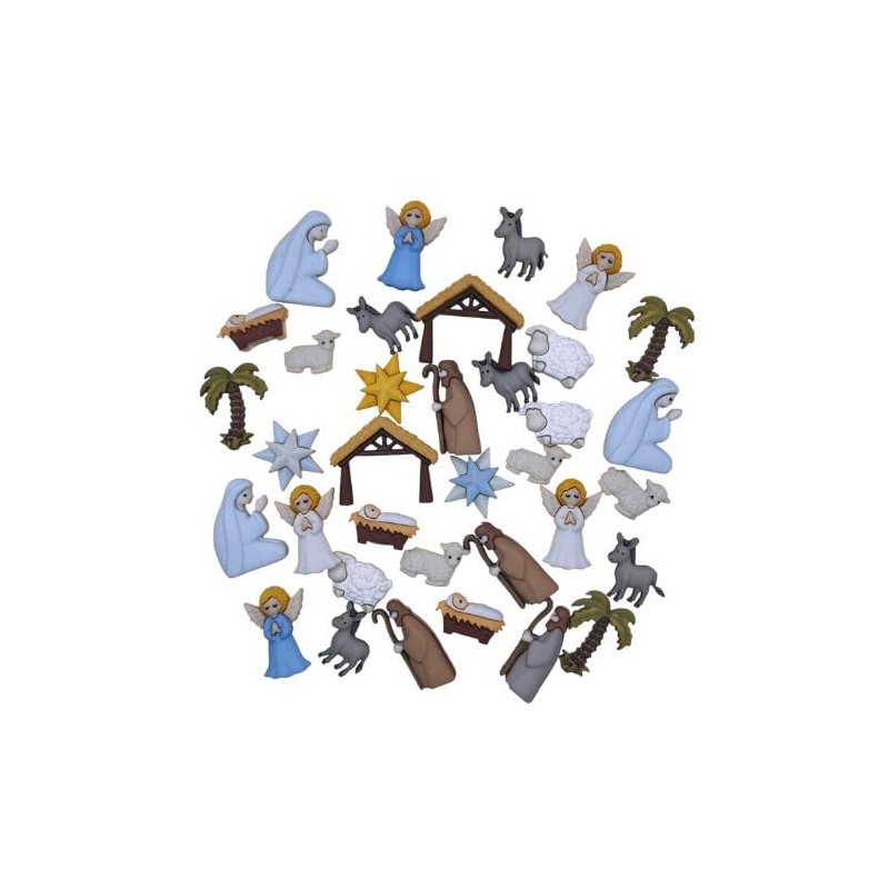 Buttons Galore - Juego de 50 botones de Navidad para