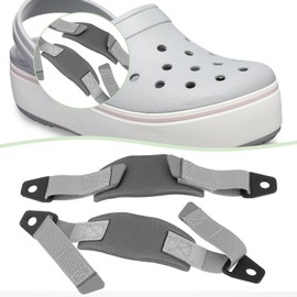 OTOTEC 1 Pair Adjustable Hole Shoes Back Strap Shoelaces Canvas Removable Laces with Fixed Buckle Compatible wit Croc shoes 23.3cm/33.7cm Grey