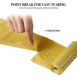 5 Rolls Small Trash Bags - 100 Counts Durable 4 Gallon Small Garbage Bags for home office kitchen Bathroom Bedroom Trash Can liners（Golden）